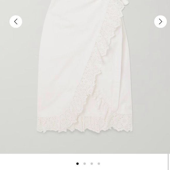 De La Vali White Cadques Ruffled Broderie Anglaise Organic Cotton Wrap Dress - Picture 8 of 9